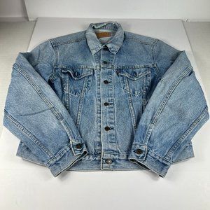VTG Levi's Jean Jacket Adult 48 Large Blue Trucker Faded Distressed Denim USA
